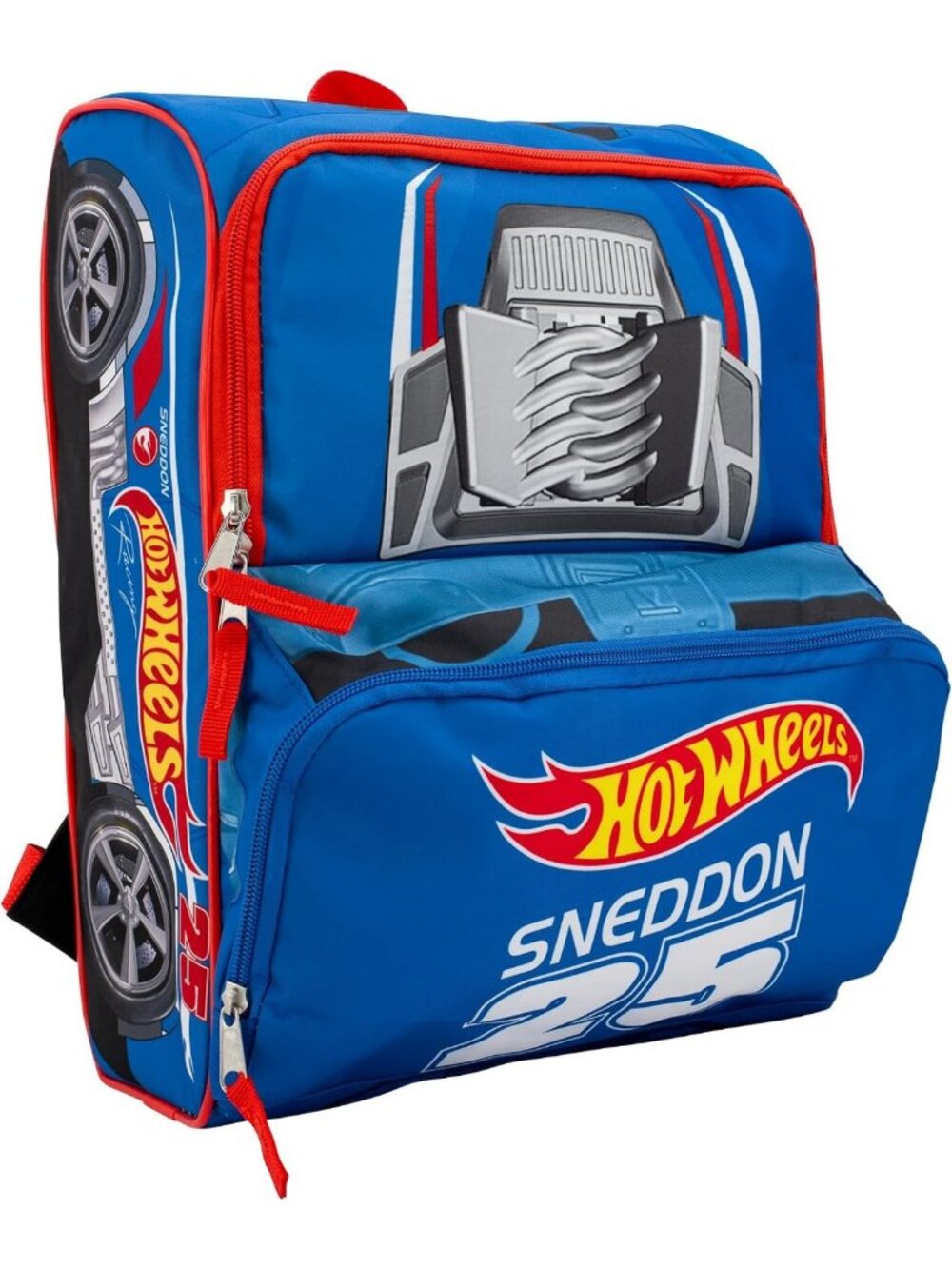 Blue Twinduction Race Car Mini Backpack - 14” Kids School Bag, Fun & Stylish!